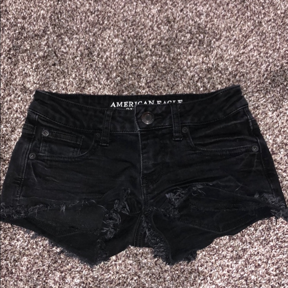 Black cut off shorts